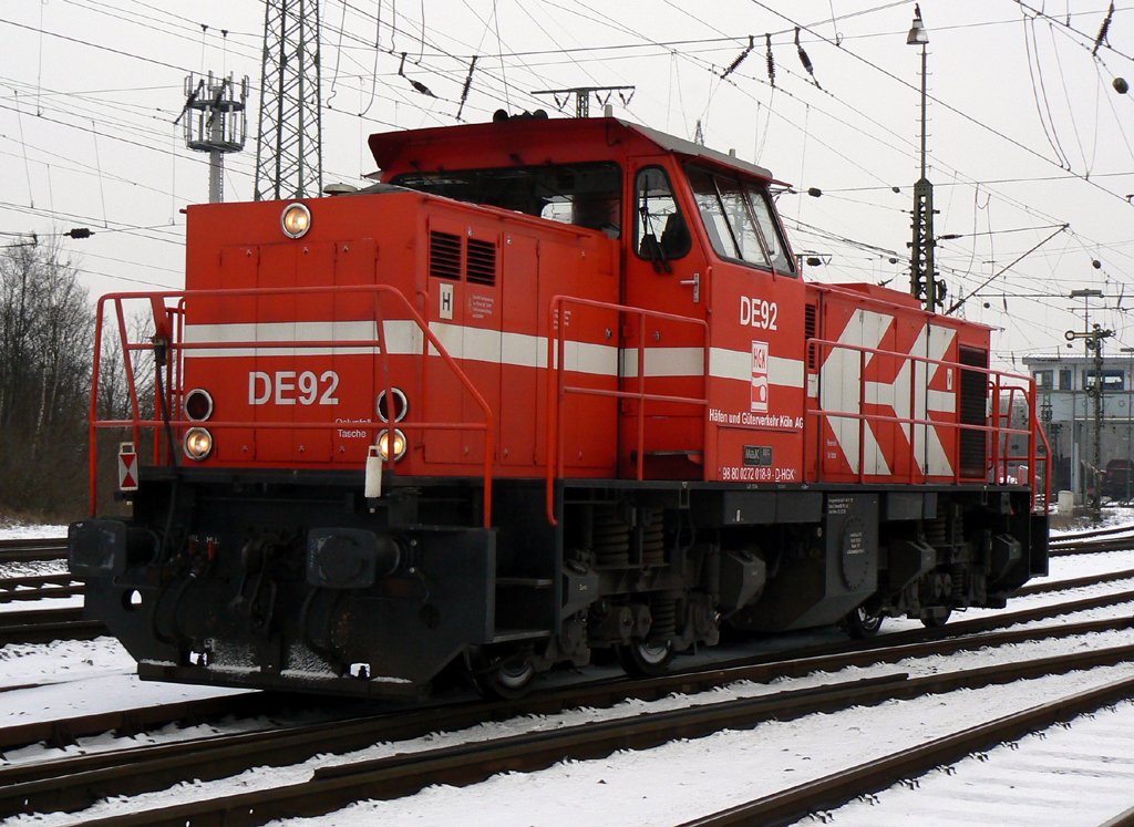 DE 92 der HGK verl�sst den Gbf. Gremberg als Lz. am 13.01.2010