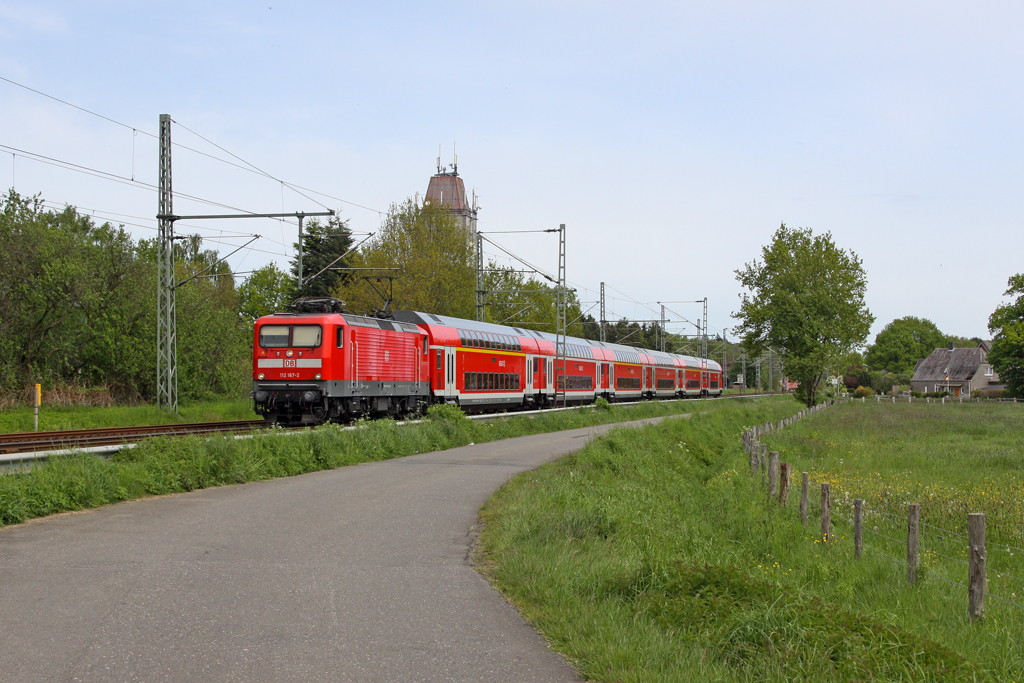 Die 112 167-2 in Brokstedt am 18,05,12