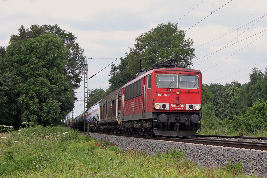 Die 155 135-7 in Ratingen Lintorf am 03,07,12