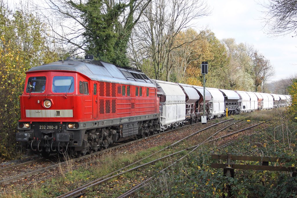Die 232 280-8 in W�lfrath Flandersbach , am 03,11,09