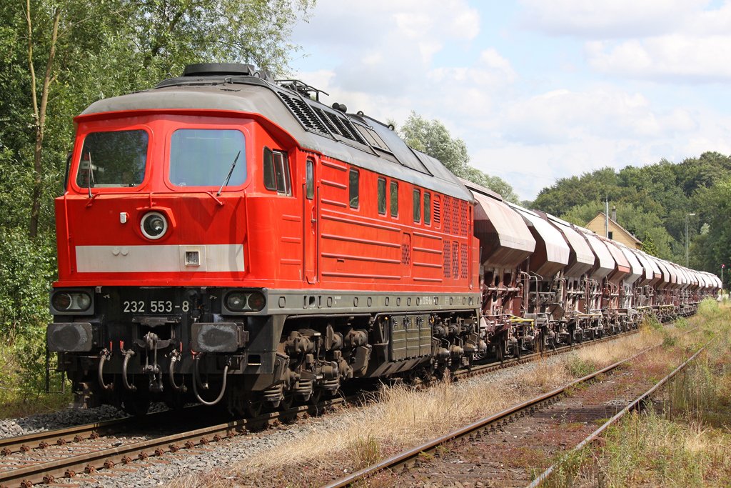 Die 232 553-8 kurz hintem Rheinkalk Werk in W�lfrath am 17,07,09