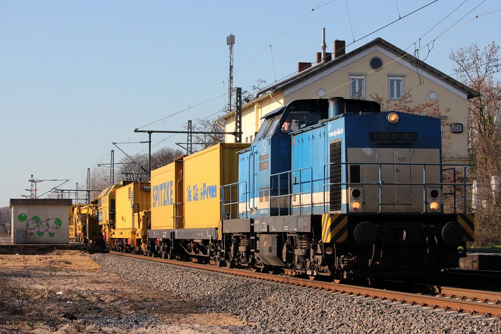 Spitzke V100-SP-003 mit Bauzug in Bonn Oberkassel am 19.03.2012