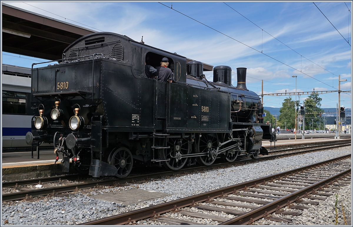 Dampftage Lyss 2018: die Eb 3/5 3/5 5810 der Dampfbahn Bern DBB.
11. August 2018