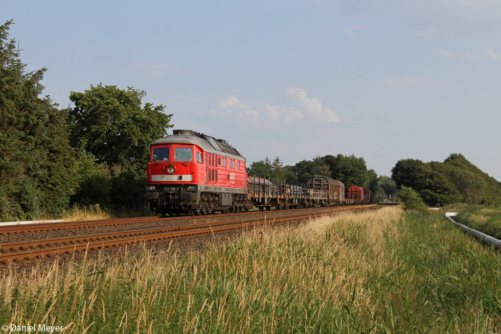 Die 232 568-6 bei Windbergen am 01.08.2014