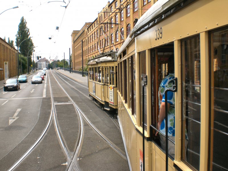 Auf dem Weg zum Bhf Sch�neweide kurz vor der Spree, Themenfahrt 9.8.2009 Berlin