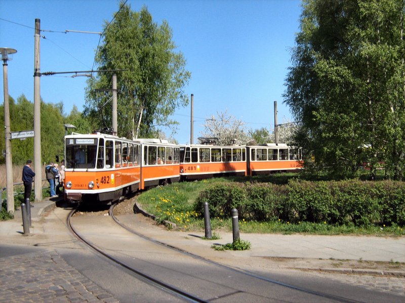 Tatra 482/481 der BVG in Rosenthal Nord, 19.4.2009