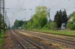 Blick vom Augsburg Bahnsteig Richtung Nord in Gersthofen.
