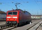 DB: Die 120 123-5 auf Rangierfahrt in Singen am 20.