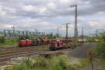 Die 203 121-9 mit 203 148-2 , VL 15 und V75 018 / 107 018-4 in Wiesbaden Ost am 16,07,12