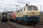 Die 217 014-0 beim rangieren in Koblenz-L�tzel am 03,04,10