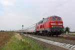 Die 218 322-6 in Fehmarn-Burg am 04,08,11