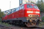 Die 218 341-6 abgestellt in Hamburg , am 26.08.09