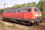 Danny mit seiner 218 307-7 in Munster beim umsetzen.