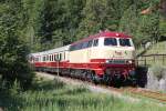Die 218 105-5 mit einen TEE Sonderzug anl�sslich des Bahnhofsfest in Traunstein in Eisen�rtz am 01,08,10
