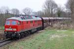 Die 232 654-4 bei der Ausfahrt aus W�lfrath Flandersbach , am 25,11,09 