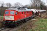 Die 232 904-3 bei der Ausfahrt aus W�lfrath Flandersbach , am 02,12,09