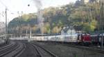 Am Morgen des 24.4.10,nur zwei Wochen nach dem gro�en Dampfspektakel,gab es wieder viel Dampf zu erschnuppern!Die 260 109-4 war schon mit einigen Wagen am rangieren,um blo� den Fotografen die Sicht