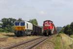 Die 294 661-4 und 247 048-2 in T�ssling am 01,08,11