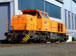 Lok 44 der Kreisbahn Siegen-Wittgenstein steht am Lokschuppen in Siegen-Eintracht am 17.04.2010.