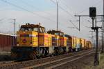 Ein Bauzug gef�hrt von 2 MaK G1206 der Fa.