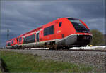 641 010 und 641 031 fahren rheinaufwärts durch Warmbach.