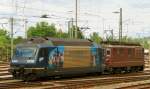 465 008-1, Golden Pass Line, + Re 4/4 180, aufgenommen am 26.07.11, in Weil am Rhein.