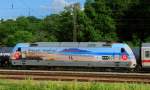Lokportrait 101 118-8, Packendes Afrika, aufgenommen am 14.06.12, bei der Durchfahrt durch Neuoffingen.