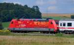 Nachruf auf die Feuerwehrlok! 101 047-9, aufgenommen am 15.08.09, auf der Strecke Ulm-Augsburg, kurz nach Mindelaltheim.
