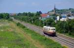 103 222-6 auf LZB-Testfahrt zwischen Karlsruhe und Freiburg am 06.07.2013 bei Teningen-Mundingen.