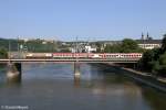 Die 103 235-8 leider mit VIAS Schaden auf der Moselbr�cke in Koblenz am 07.07.2013  