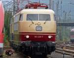 103 226-7 kommt mit E10 1239 in Siegen zum Lokschuppenfest an, Aug.09