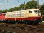103 222-6 der DB Systemtechnik kurz nach dem Abkuppeln hinter dem Bf.