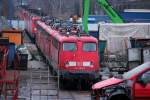 110 490-0 beim Bender auf dem Hof , Opladen 03.03.2012