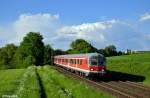 111 147-5 schiebt die RB 11131 von Wuppertal nach K�ln am 24.05.2013 bei Haan-Ellscheid.
