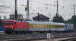 114 501-0, aufgenommen mit einem Messzug, am 02.09.11, bei der Durchfahrt durch Treuchtlingen.