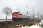 Ein kurzer PbZ D-2460 mit 115 198 und zwei IC-Wagen auf ihrem Weg durch Westerstetten in Richtung Stuttgart.
