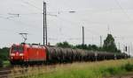 185 056-9, aufgenommen am 10.06.10, bei der Durchfahrt durch Gersthofen.