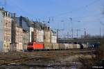 185 241-7 mit dem EZ 51164 (Hagen-Vorhalle - Köln-Gremberg) am 07.02.2015 bei Wuppertal-Oberbarmen.