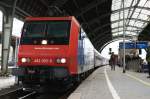 Kurzfristig war vor den Eurobahn Ersatzz�gen zwei Tage eine SBB Cargo Lok im Einsatz.