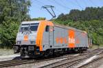 Die 185 640-0 der HVLE in den Fels Werke in R�beland am 08,07,10