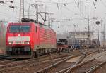 189 100-1 verl�sst kurz vor Sonnenuntergang den Gbf Gremberg am 01.03.2011