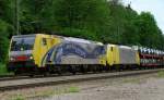 ES 64 F4-012 + ES 64 F4-030, aufgenommen am 01.06.10, bei der Durchfahrt durch A�ling.
