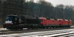 Dieser kleine Lokzug war am 04.02.10 auf der Strecke Ulm-Augsburg unterwegs.