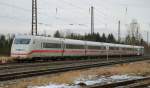 Bis vor kurzem gab es sie nur im Doppel auf der Strecke Donauw�rth-Augsburg! Eine Einzelgarnitur ICE2 auf der Fahrt Richtung M�nchen.