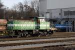 Die Lok 2 von Rheinkalk W�lfrath rangiert im Werk W�lfrath ,im Hintergrund die Lok 3 , am 07,12,09