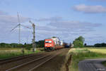 245 023-7 und 628 503-5  Morsum  mit dem AS-K 1415 (Westerland(Sylt) - Niebüll + Bredstedt) am 05.07.2017 bei Klanxbüll.