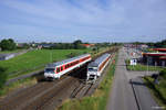 628 503-5  Morsum  als RE-G 1409 (Westerland(Sylt) - Bredstedt) am 06.07.2017 bei Niebüll.