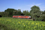 628 544-8 als RB 22673 (Ulm Hbf - Biberach(Riß)) am 29.07.2017 zwischen Ulm-Donautal und Erbach.

Hinweis: Ein in den Zug ragendes Vorsignal wurde elektronisch entfernt!
