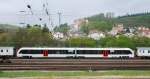 Eingespannt zwischen Alstom-Wagen und Me�wagen absolvierte diese Garnitur st�ndige Me�fahrten am 30.04.