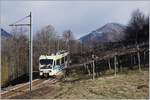 Der FART Centovalli-Express als D 43 CEX auf der Fahrt von Domodossola nach Locarno kurz vor Trontano.